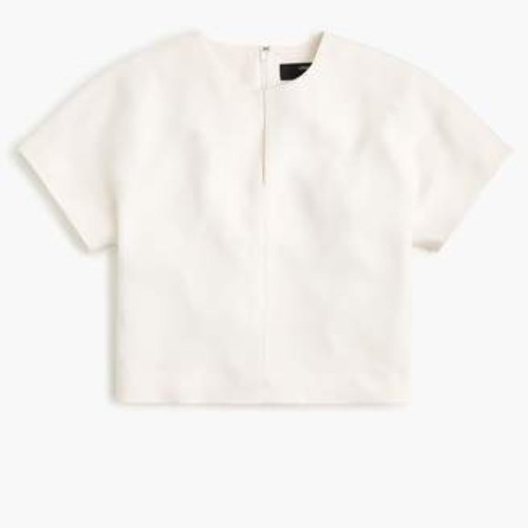 Cropped cap-sleeve top in 365 crepe - Picture 1 of 6